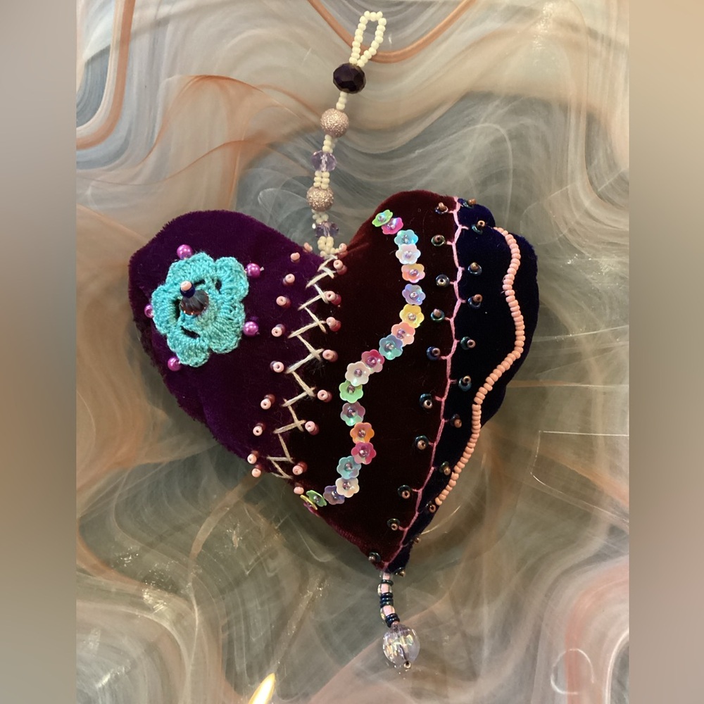 Boutique: Velvet sachet, ornament, decoration.